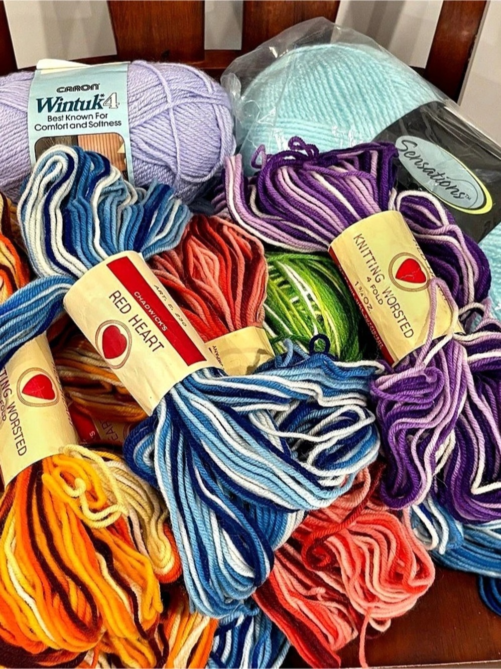 Vintage & Varied Acrylic Yarn Destash Bundle - 15 Skeins (Size 4 Medium) NWT